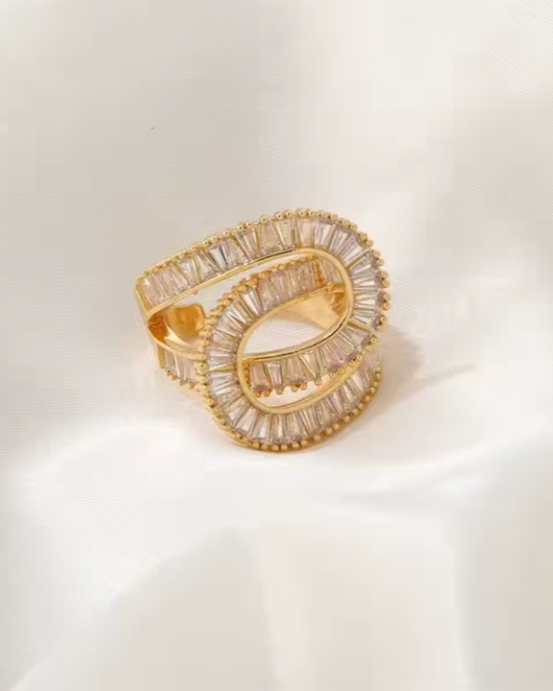 Anel Luxo Zircônia Design Exclusivo