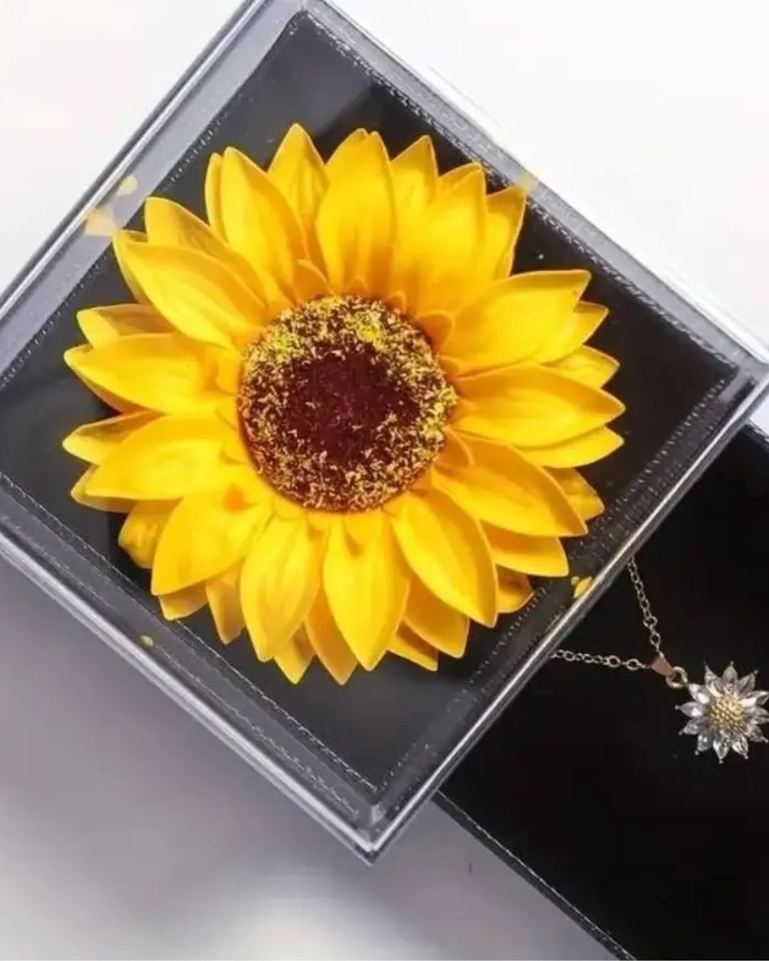 Colar Girassol com Zircônias com Embalagem Presente