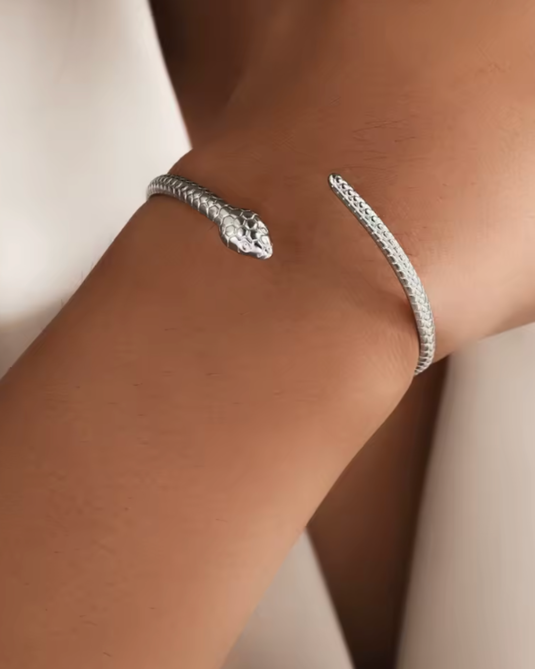 Pulseira Serpente Prateada